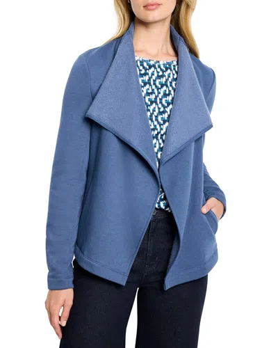 Nic + Zoe Nic+zoe Petite Lounge Around Moto Jacket In Blue
