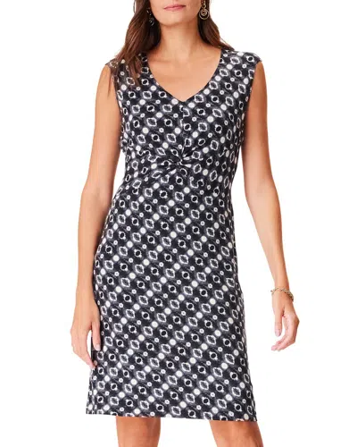 Nic + Zoe Midnight Shibori Sleeveless Dress In Black Multi