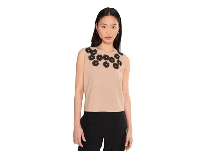 Nic + Zoe Petite Organza Applique Tank Top In Neutral