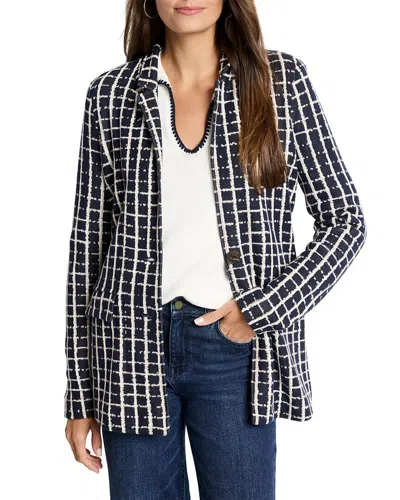 Nic + Zoe Painted Plaid Boyfriend Blazer In Multi