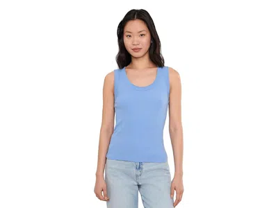 Nic + Zoe Petite Perfect Knit Rib Scoop Tank Top In Blue