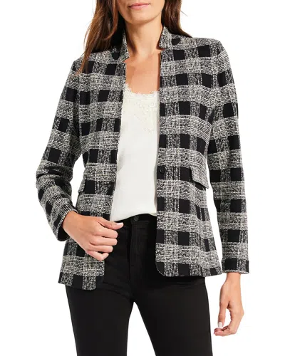 Nic + Zoe Nic+zoe Petite Perfectly Plaid Knit Linen-blend Blazer In Multi