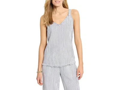 Nic + Zoe Petite Pin Stripe Gauze Tank Top In Purple