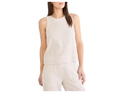 Nic + Zoe Petite Pinstripe Gauze Pop On Tank Top In Animal Print