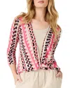Nic + Zoe Nic+zoe Pixel Sunset 4-way Linen Blend Convertible Cardigan