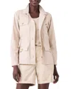 Nic + Zoe Pocket Poplin Jacket In Brown Rice In Neutral