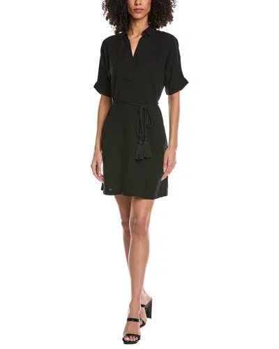 Nic + Zoe Nic+zoe Petite Rumba Linen Belted Devon Dress In Black