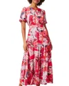Nic + Zoe Scribble Bouquet Tiered Maxi Dress
