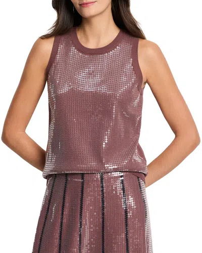 Nic + Zoe Nic+zoe Petite Sequin Knit Tank In Brown