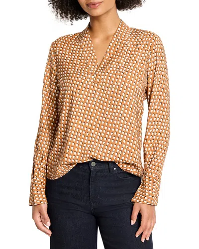 Nic + Zoe Nic+zoe Petite Shadow Dot Top In Brown