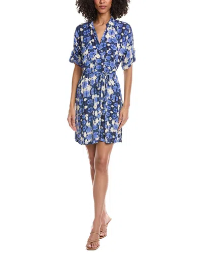 Nic + Zoe Nic+zoe Petite Shibori Stone Belted Devon Dress In Blue