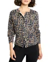Nic + Zoe Nic+zoe Petite Stitch Print Snap It Up Cardigan In Brown