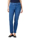 Nic + Zoe Nic+zoe Petites High Rise Straight Trouser Jeans In Gulfstream In Multi