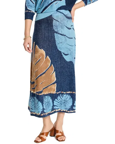 Nic + Zoe Twilight Front Knit Skirt In Blue Multi