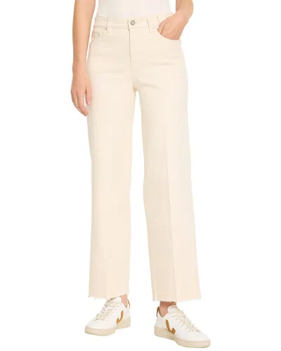 Nic + Zoe Nic+zoe Weekend Raw Hem Mid Rise Ankle Wide Leg Jeans In Canvas