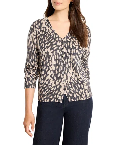 Nic + Zoe Nic+zoe Petite Wild Dot Buttoned Up Pullover Sweat In Neutral