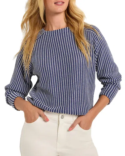 Nic + Zoe Nic+zoe Petite Zig Zag Blues Top In Multi
