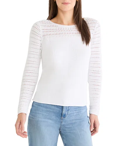 Nic + Zoe Petite Placed Pointelle Sweater In White