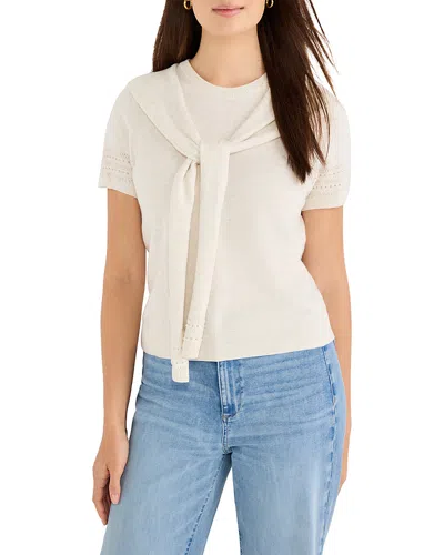 Nic + Zoe Nic+zoe Piazza Over The Shoulder Sweater In White