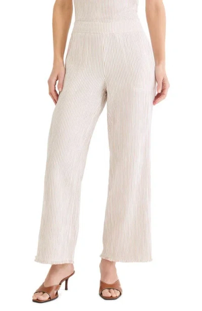 Nic + Zoe Pinstripe Gauze Wide Leg Pant In Neutral Multi