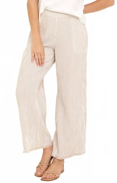 Nic + Zoe Pinstripe Gauze 28 Inch Wide Leg Pant In Neutral Mix