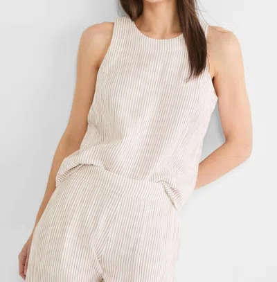 Nic + Zoe Pinstripe Gauze Pop On Top In Neutral In White
