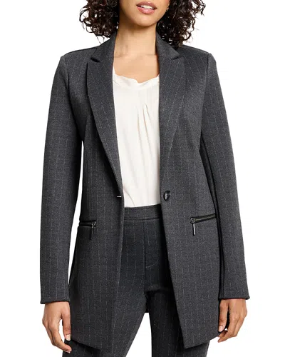 NIC + ZOE NIC+ZOE PINSTRIPE PONTE ZIP JACKET