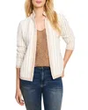 Nic + Zoe Nic+zoe Petite Pinstripe Notch Collar Knit Jacket In Neutral Multi