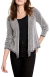 Nic + Zoe Nic+zoe Pixel 4-way Cotton Blend Convertible Cardigan In Cream Multi