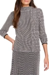 Nic + Zoe Nic+zoe Pixel Funnel Neck Cotton Blend Sweater In White