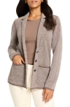 Nic + Zoe Nic+zoe Pixel Knit Cotton Blend Blazer In Brown