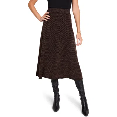 Nic + Zoe Pixel Knit Skirt In Brown Multi