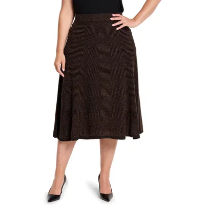 Nic + Zoe Nic+zoe Plus Pixel Knit Skirt In Brown Multi