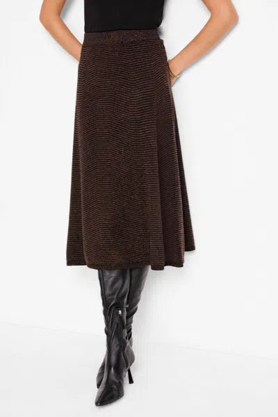 NIC + ZOE PIXEL KNIT SKIRT IN BROWN MULTI
