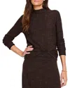 Nic + Zoe Nic+zoe Pixel Funnel Neck Cotton Blend Sweater In Brown Multi