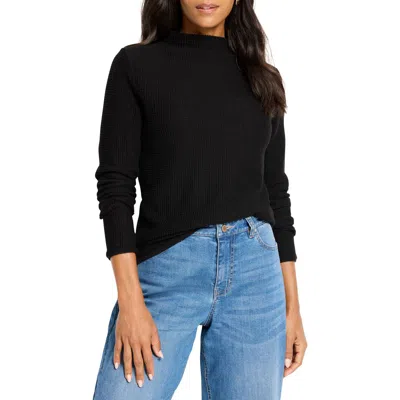 Nic + Zoe Pixel Knit Sweater In Black