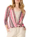 Nic + Zoe Nic+zoe Pixel Sunset 4-way Linen Blend Convertible Cardigan