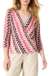 Nic + Zoe Nic+zoe Pixel Sunset 4-way Linen Blend Convertible Cardigan In Pink Multi