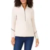 Nic + Zoe Nic+zoe Placed Cable Half Zip Sweater In Classic Cream