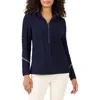 Nic + Zoe Nic+zoe Placed Cable Half Zip Sweater In Dark Indigo