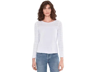 Nic + Zoe Placed Pointelle Sweater In White