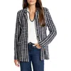 Nic + Zoe Nic+zoe Painted Plaid Boyfriend Blazer In Indigo Multi