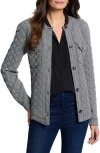 Nic + Zoe Nic+zoe Plaid Perfection Quilted Jacket In Gray