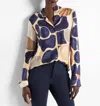 Nic + Zoe Playful Pebble Blouse In Neutral Multi In Purple