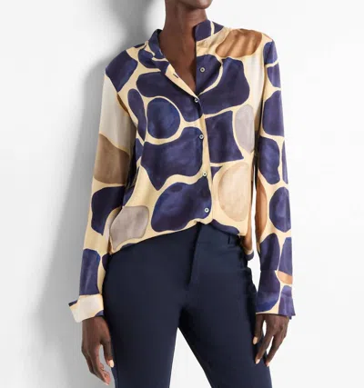 Nic + Zoe Playful Pebble Blouse In Neutral Multi In Purple