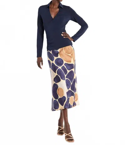 NIC + ZOE PLAYFUL PEBBLE SLIP SKIRT IN NEUTRAL MULTI