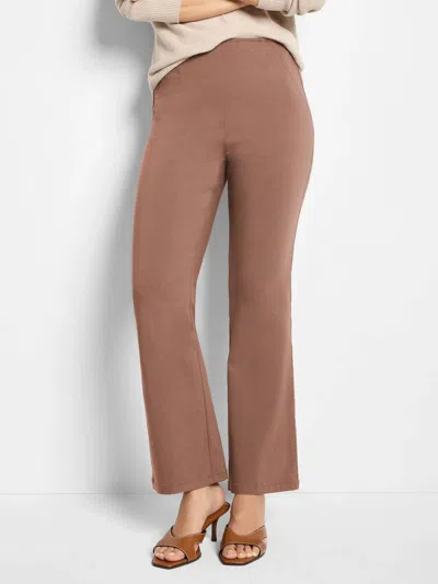 Nic + Zoe Plaza Demi Boot Cotton Bi-stretch Pants In Cocoa In Brown