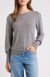 Nic + Zoe Nic+zoe Pleat Shoulder Sweater In Nickel