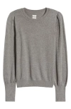 Nic + Zoe Nic+zoe Pleat Shoulder Sweater In Nickel
