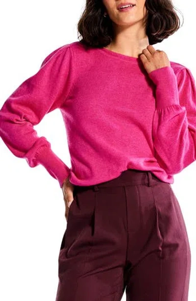 Nic + Zoe Nic+zoe Pleat Shoulder Sweater In Pink